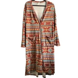 Celeste Multicolor Geometric Knit Cardigan